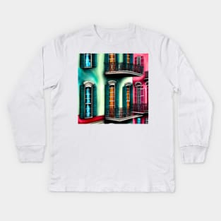 French quarter architecture Kids Long Sleeve T-Shirt